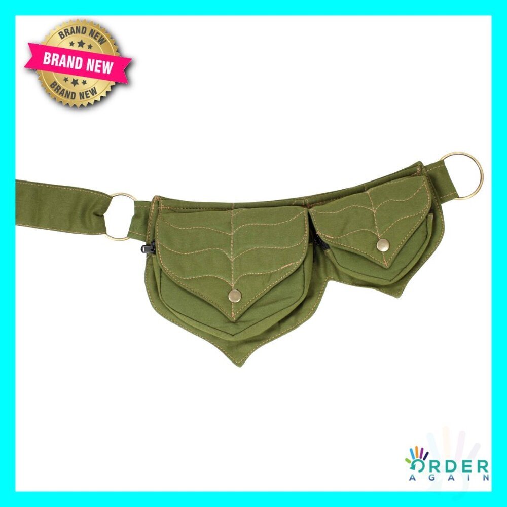 Cotton Waist Pack Adjustable Belt Fanny Pack Zipper Pockets Travel Gear